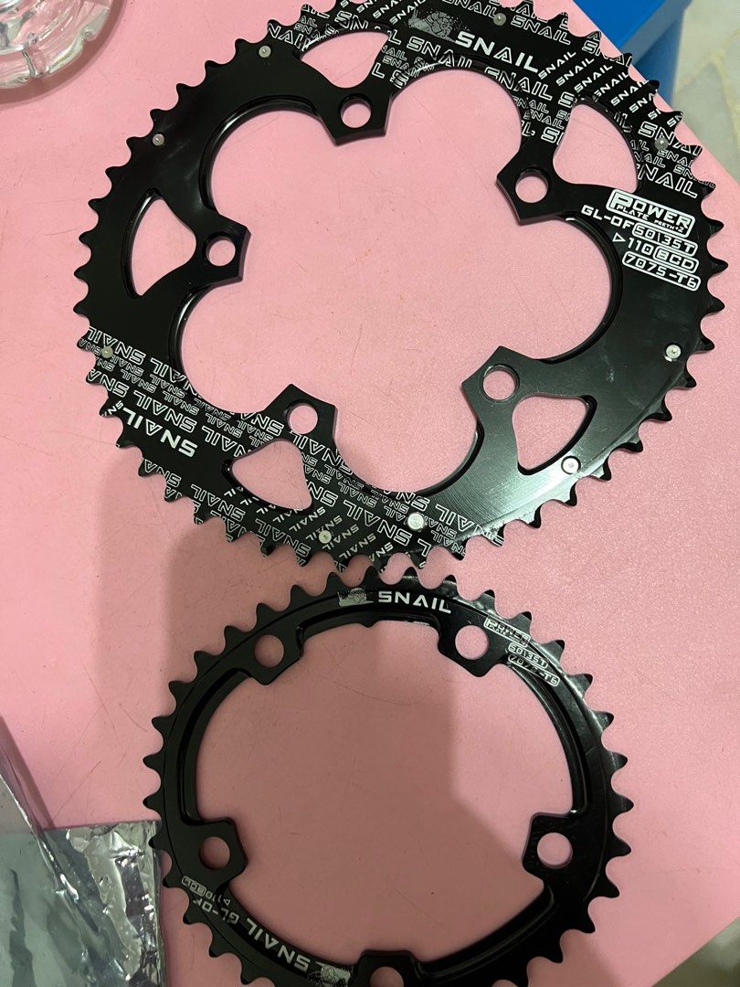 Snails Oval chainring double Sports Equipment Bicycles Parts Bicycles on Carousell