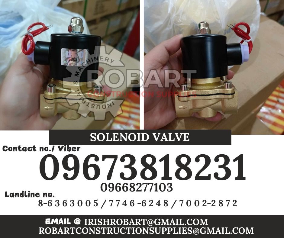 solenoid valve (Category: Construction Tools & Equipment) located in Manila. Submitted by irishrobart_22 (Listing ID 1337152944, Image 1). Description: UNI-D solenoid valve 3/4'' for water SEND US MESSAGE FOR INQUIRIES ‼️‼️ LOOK FOR IRISH ROBART VBR : 0 9 6 7 3 8 1 8 2 3 1/ 0 9 6 7 3 8 1 8 2 3 4 LANDLINE 8-6 3 6 3 0 0 5 / 7 7 4 6 -6 2 4 / 7 0 0 2-2 8 7 2 GMAIL: I R I S H R O B A R T @ G M A I L . C O M Office Address: 1405 Yuseco St. Sta Cruz Man