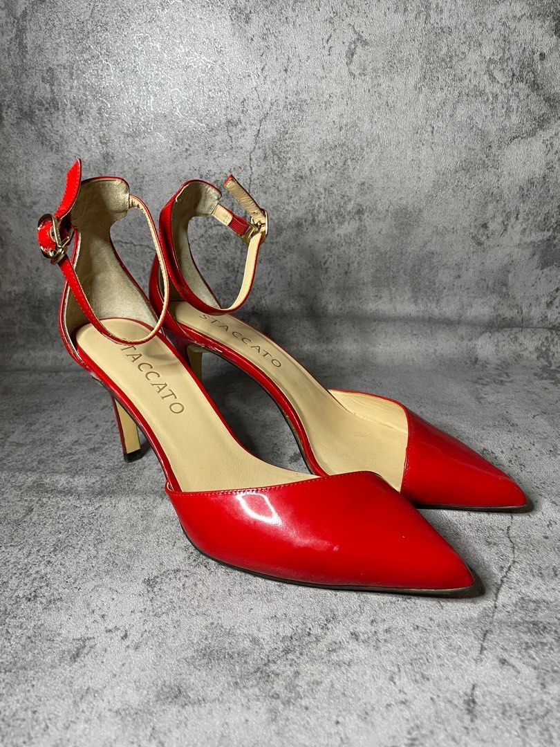 Staccato Sexy Red Patent Pointed Heels UK 5 Women s Fashion Footwear Heels on Carousell