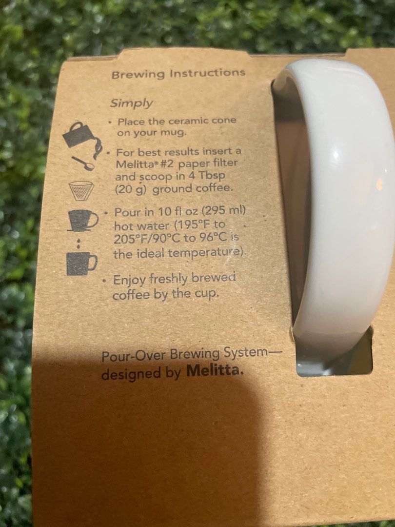 Starbucks ceramic pour-over (295 ml) (Category: Coffee & Tea Tableware) located in Cainta. Submitted by j.c.v_68 (Listing ID 1337214948, Image 3). Description: 100% original / authentic 💯 Comes with original packaging & paper bag Size: 295 ml / 10 oz SRP: 1495 Color: white.