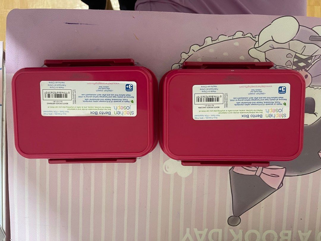 Stephen Joseph Bento Box (Category: Weaning & Toddler Feeding) located in Paranaque City. Submitted by lubellethriftshop (Listing ID 1337091998, Image 3). Description: Stephen Joseph Bento Lunchbox 🏷️ 450 each (2 pcs available) 📌 Condition: cleaned only then stored 📌 BPA, PVC and pthalate free 📌 toprack dishwasher and microwave safe 📌 7.13x5.25x2 inches 📌MOP: GCASH 📌Shipping c/o buyer via J&T/Lalamove pick up within MM 📌RFS: decluttering;