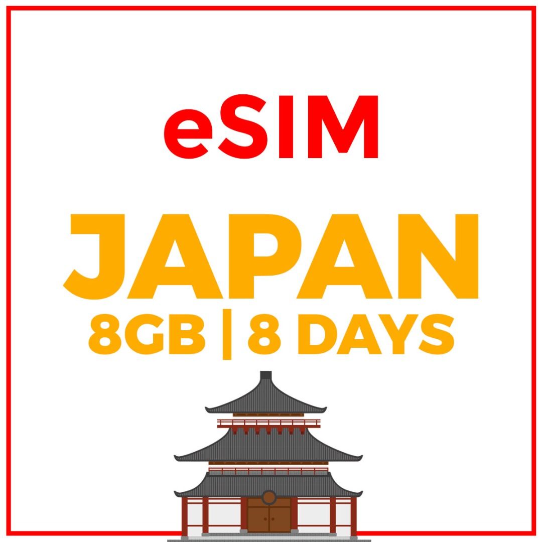 Travel SIM E-Sim Japan 8 Day Data 8GB High Speed Data + Thereafter Unlimited Data (Category: Sim Cards) located in San Juan City. Submitted by princessshyph (Listing ID 1337089324, Image 2). Description: -Enjoy high-speed 5G data in Japan, with speeds reduced after 8GB of usage but guaranteed to stay above 256kbps. -Valid for 8 days from activation and non-rechargeable. -No registration needed—ready to use immediately upon purchase..