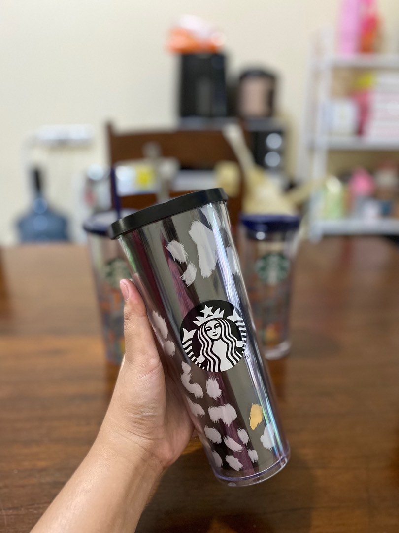 Starbucks Pattern Tumbler Starbucks Dalmatian (24 oz), Kitchen & Appliances di Carousell