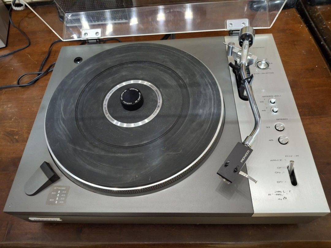 Turntable pioneer 1150 vinyl record (Category: Portable Music Players) located in Quezon City. Submitted by mg.q.m (Listing ID 1337091463, Image 2). Description: 100V needs stepdown transformer, good working condition. direct drive manual & calibrated accurate speed 33 & 45 rpm.