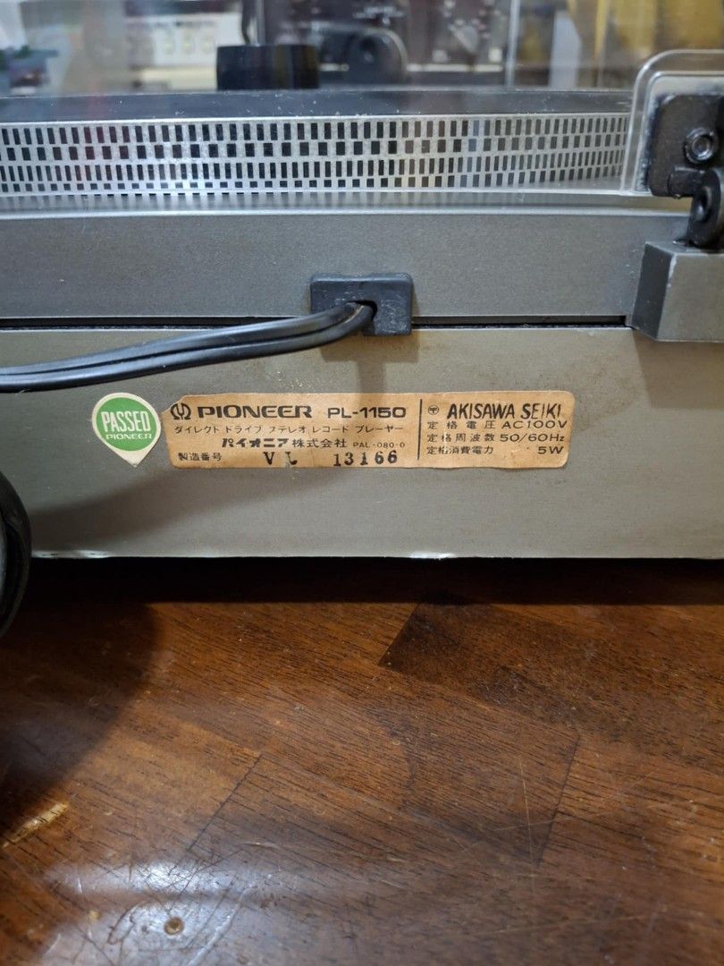 Turntable pioneer 1150 vinyl record (Category: Portable Music Players) located in Quezon City. Submitted by mg.q.m (Listing ID 1337091463, Image 3). Description: 100V needs stepdown transformer, good working condition. direct drive manual & calibrated accurate speed 33 & 45 rpm.