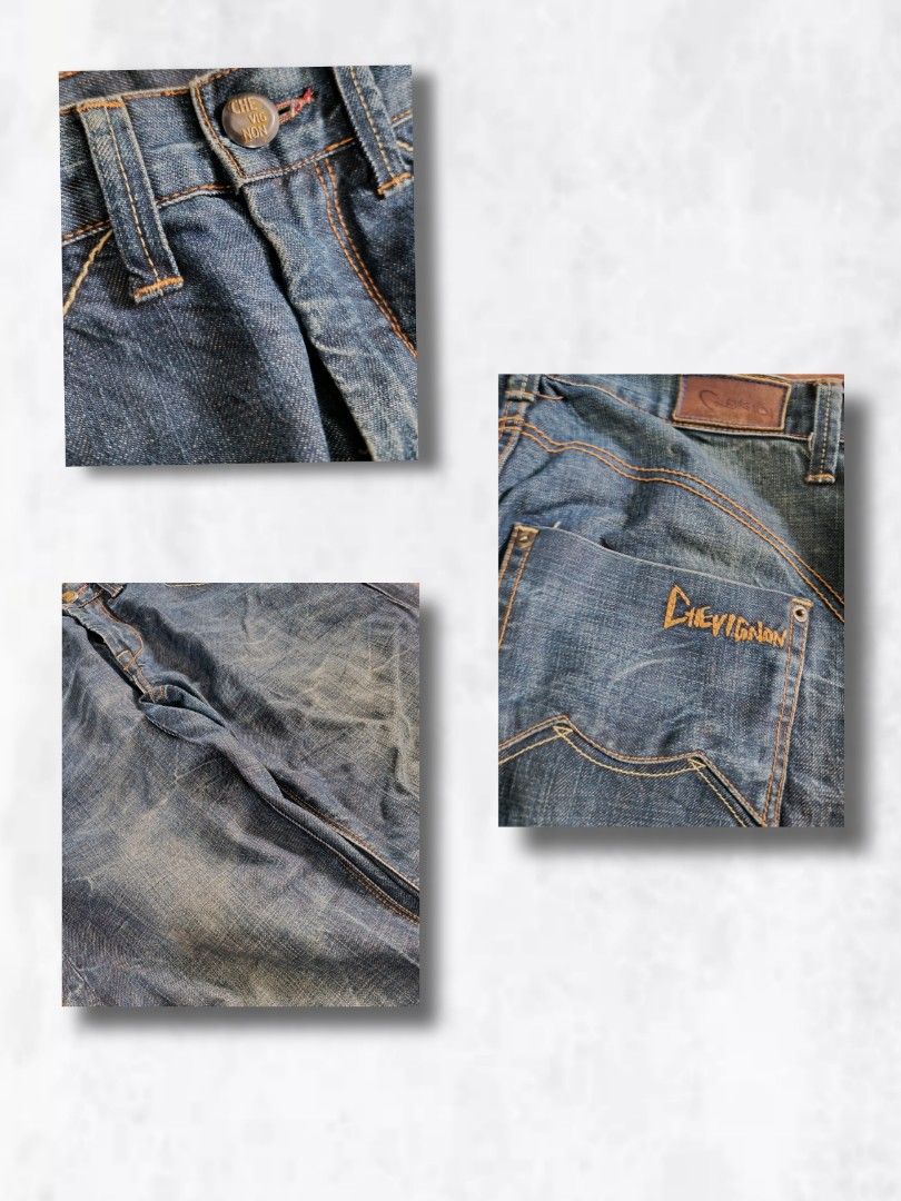 Vintage Chevignon Men's Pants (Category: Jeans) located in Manila. Submitted by bei.ru (Listing ID 1337141077, Image 3). Description: Dimes Waist: 30-32 Length: 36 Thigh: 10 Leg Op: 8 📌Good as new 📌Color Condition 10/10 📌Payment: Gcash payment first 📌Gcash + Shipping Fee LALAMOVE OR JNT!.