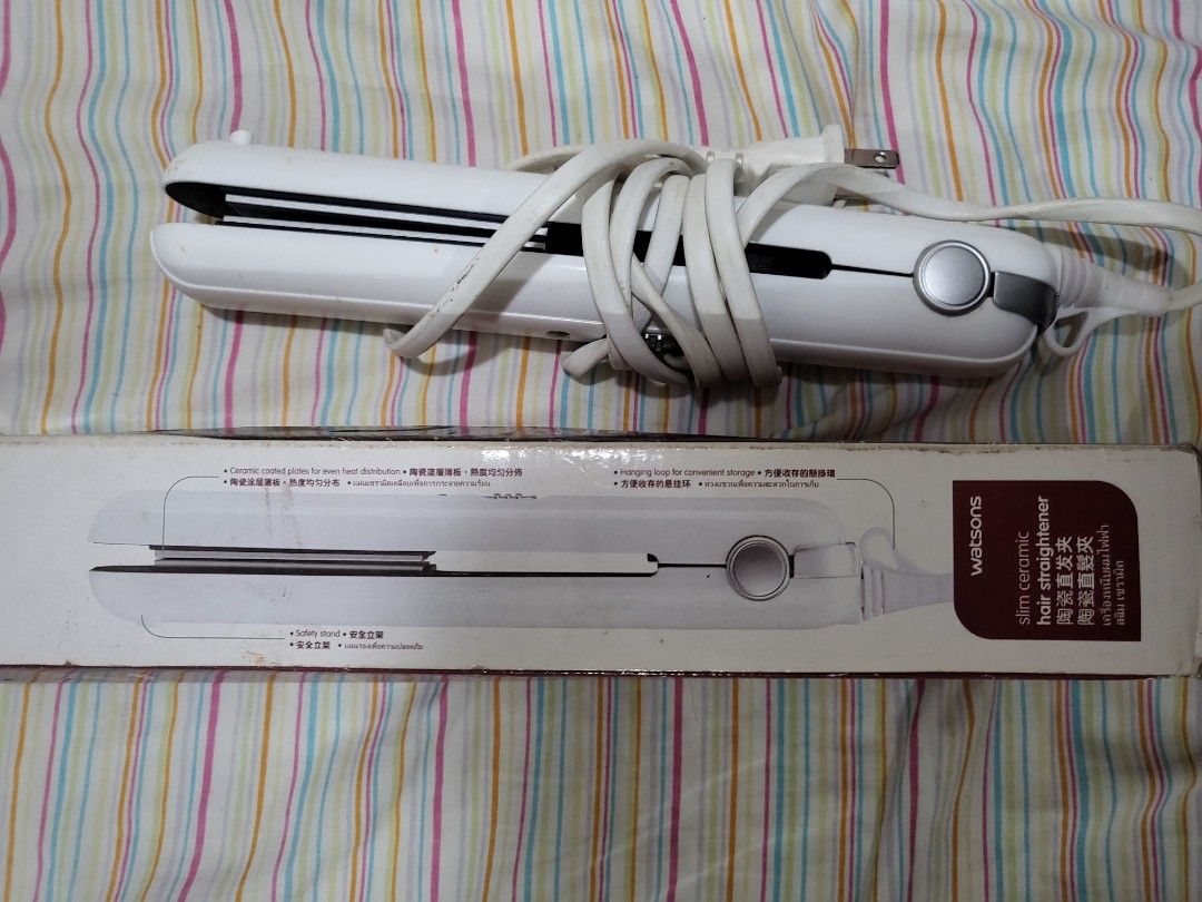 Watsons Slim ceramic hair straightener Beauty Personal Care Hair on Carousell