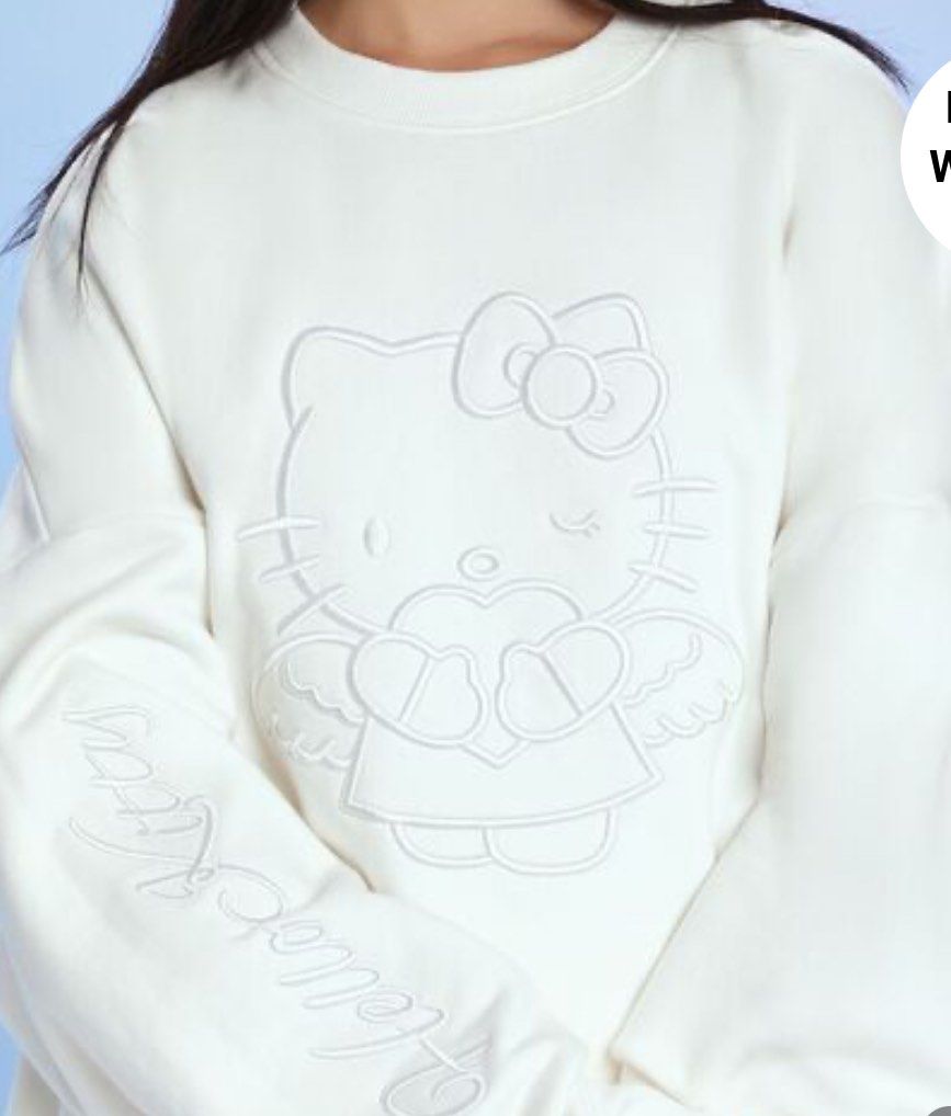 White Angel Hello Kitty Forever21 Sweater (Category: Longsleeves) located in Manila. Submitted by dress2impress_ (Listing ID 1337069608, Image 1). Description: — originally around 2.5k if i remember correctly — sweater is thick & of good quality — from the Hello Kitty and Friends x Forever 21 collection 🤍 — rfs: have too many sweaters already.