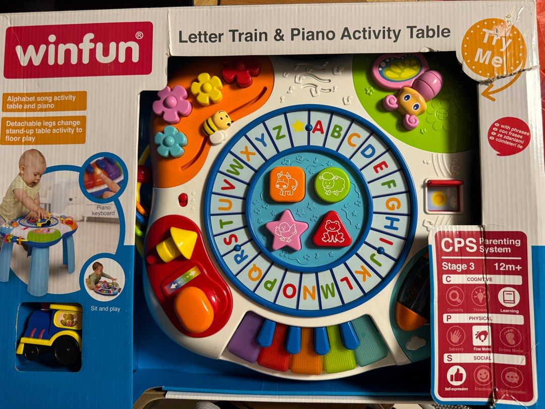 Letter train and piano activity table shop
