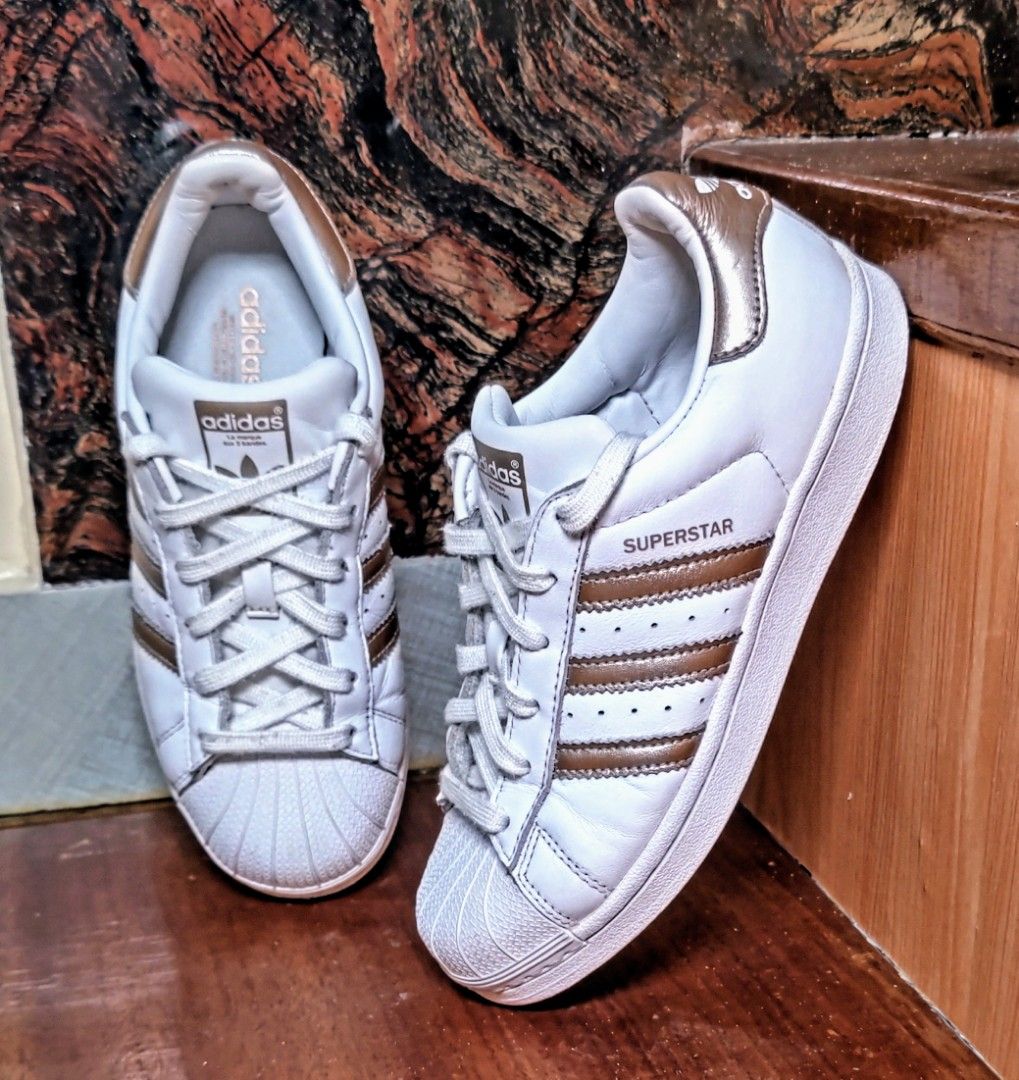 Women's superstar sneakers rose gold cheap