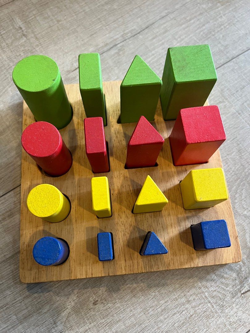 Wooden 3D Nesting and Sorting Geometric Shapes, Hobbies & Toys, Toys ...