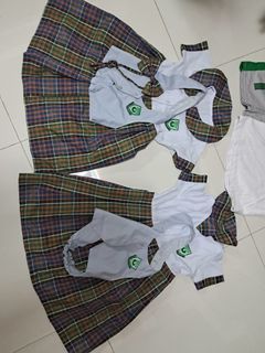 2 sets of second hand girls' kindergarten uniform - Greenview Montessori School Angono