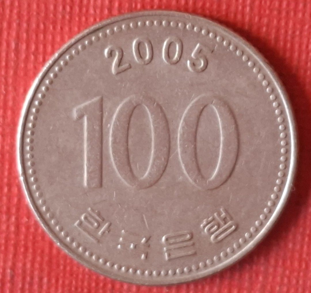 655韓國2005年100元韓幣乙枚（保真，美品）。, 書籍、休閒與玩具, 收藏、紀念品, 錢幣、紙鈔在旋轉拍賣