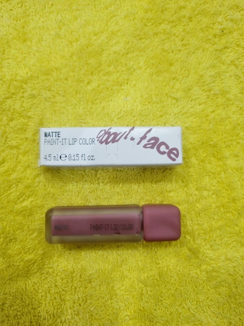 ABOUT FACE MATTE PAINT IT LIP COLOR (Category: Face Care) located in Manila. Submitted by luxeclassyshop (Listing ID 1334122415, Image 1). Description: ABOUT FACE MATTE PAINT IT LIP COLOR 4.5ml SHADE : Last Good night BOX 008.