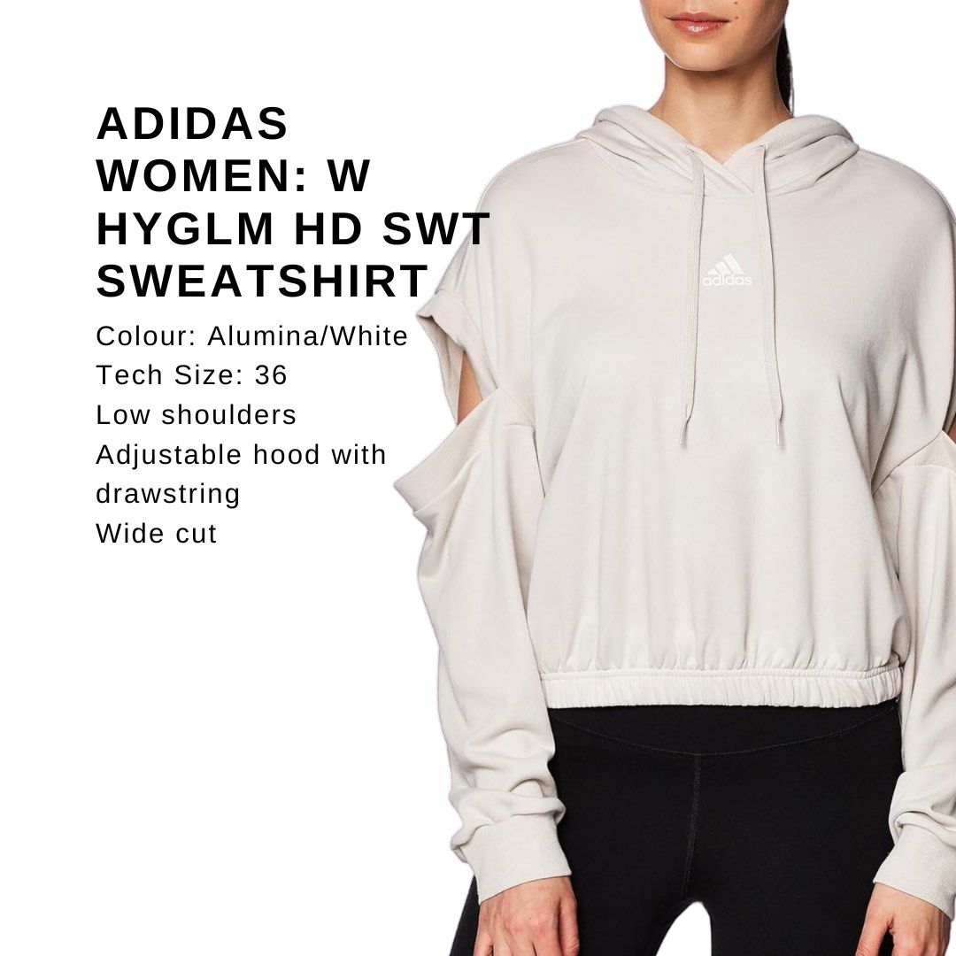 Adidas cold shoulder sweatshirt white shop