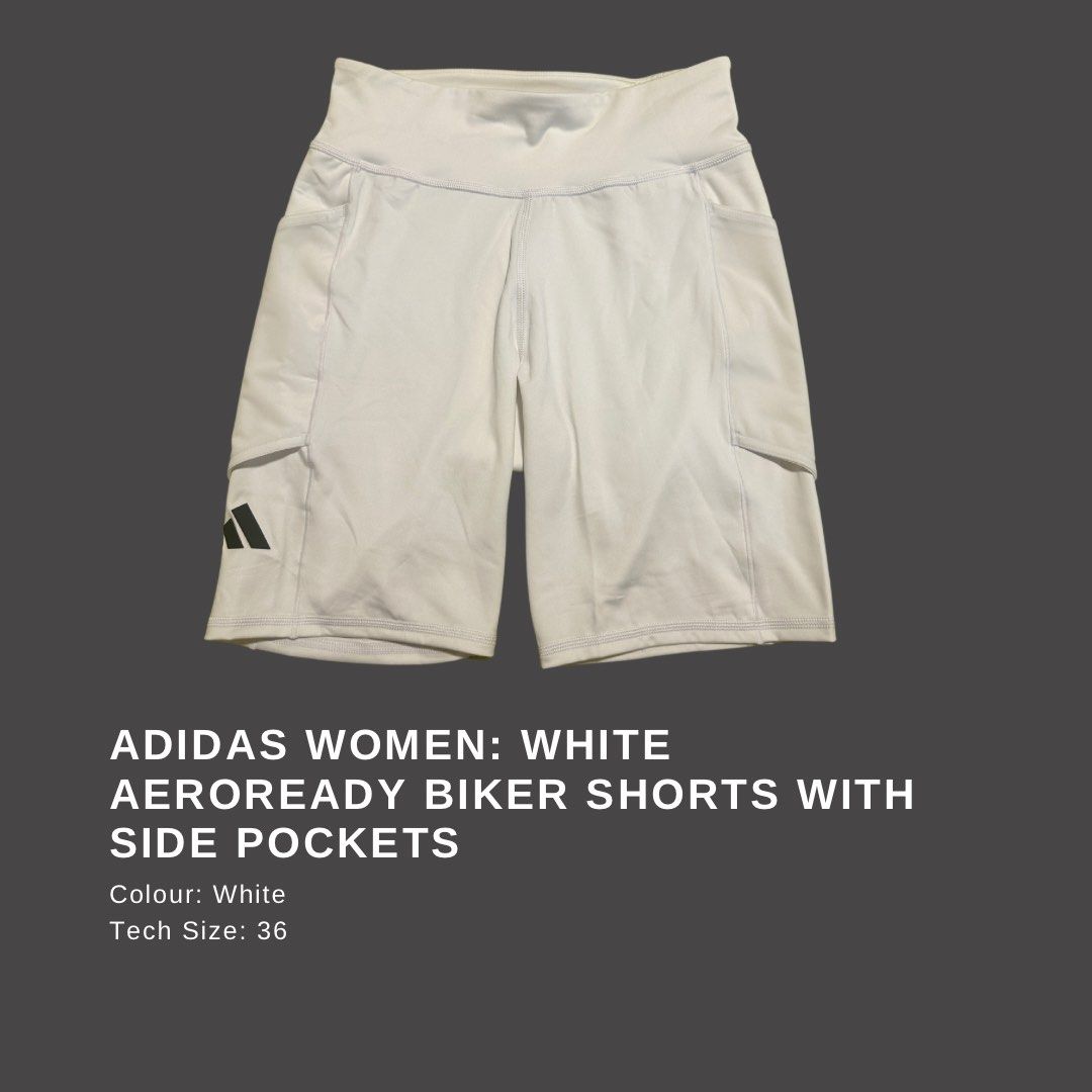 White adidas biker shorts on sale
