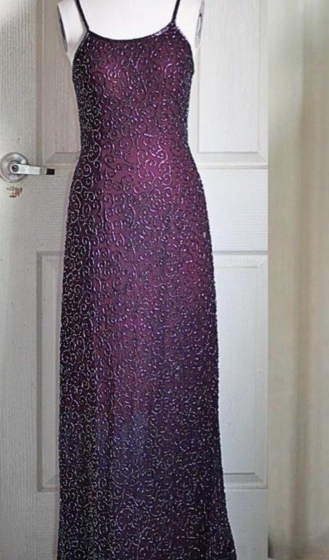 andretta donatello beaded dress Vintage Andretta Donatello Strapless Beaded Evening Gown With Slit –  silkinly main image 1