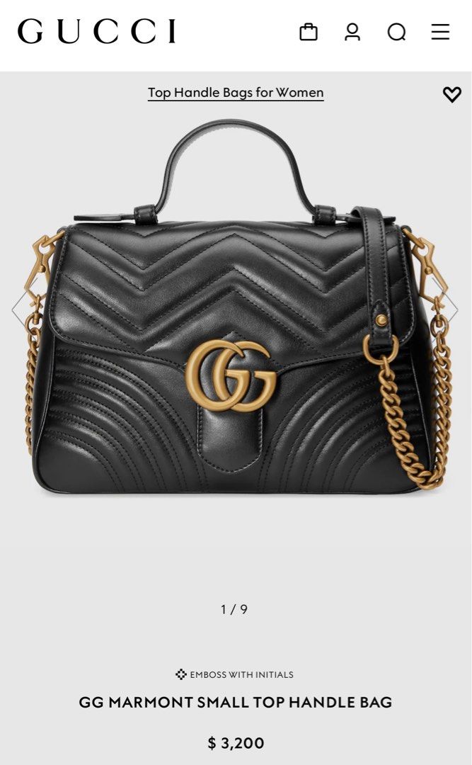 Gucci marmont top handle large hot sale