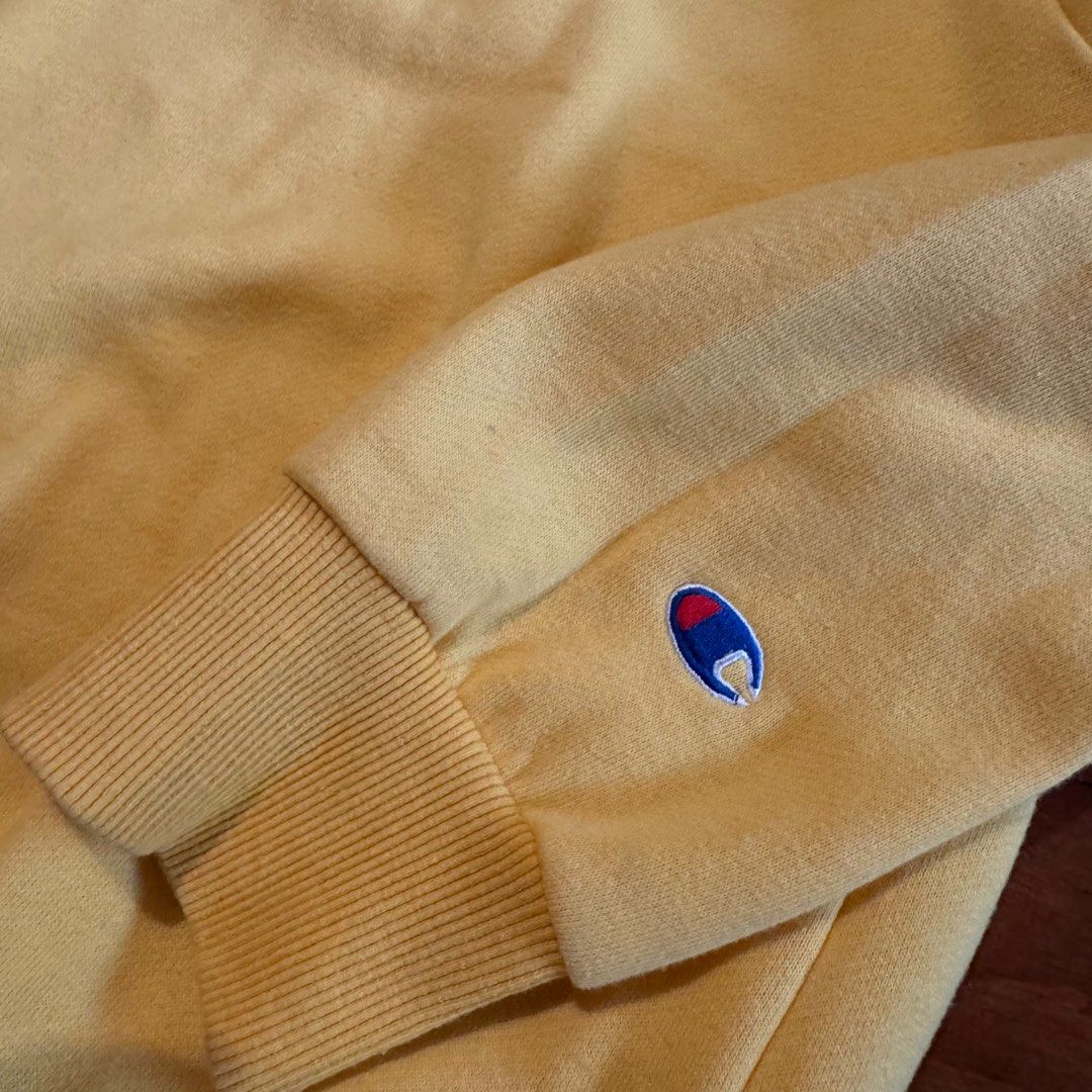 Pastel yellow champion sweater sale