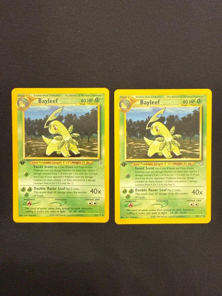 pokemon card bayleef MEGen 009/132 Reverse Holo – PokeChalet If heads Pokemon Neo Genesis 1st Edition