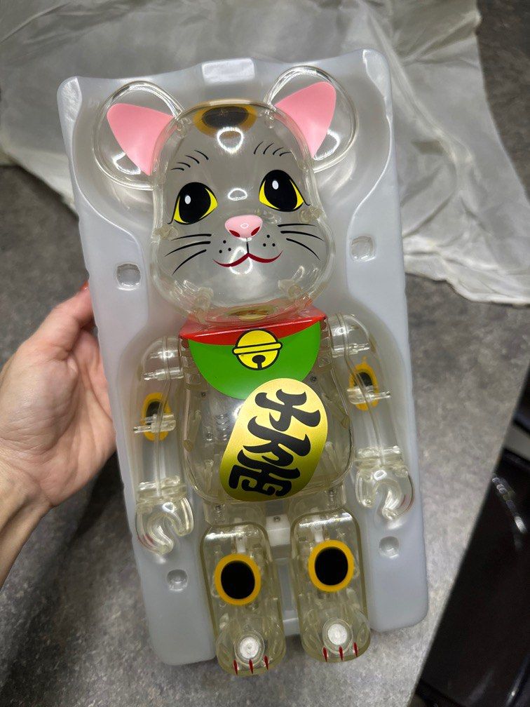 招き猫ニャーブリック　白メッキ　100%&400% BE@RBRICK SERIES 50