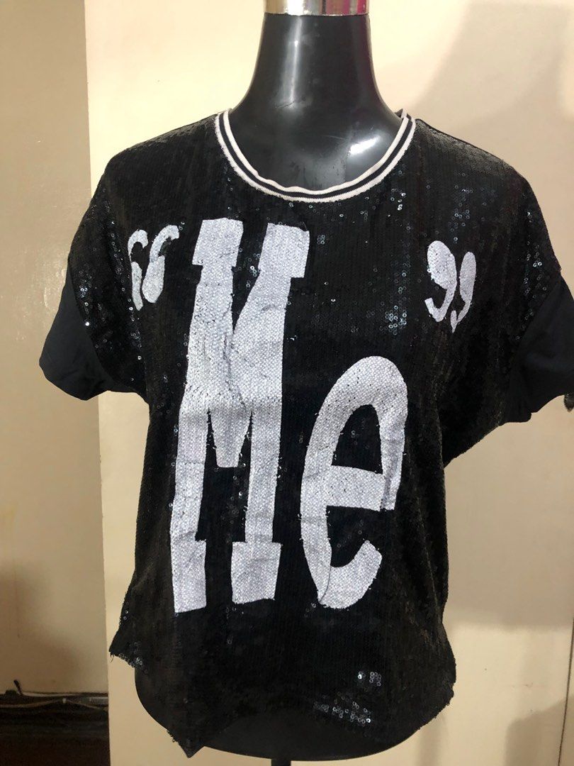 Black Top with Sequins L-XL Party Blouse (Category: Blouses) located in Mandaluyong City. Submitted by jennyitems (Listing ID 1334070153, Image 1). Description: ♥️ Black Blouse with Sequins • Party Blouse ♠️ with Print “Me” ♦️ Size: Large -XL ♣️ Can be given to your Cool Mom, Aunt, Daughter, Sister, Niece, Friend or Someone Special 👩🏻👩🏻‍🦰 ♦️ Shipping Fee c/o Buyer 🚚🏍️👍 ♠️ ♦️.