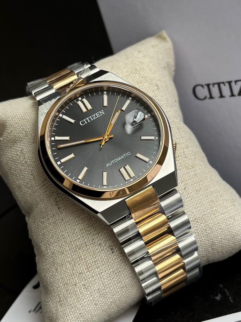 Citizen Tsuyosa Automatic Grey Dial Two Tone Steel Strap Watch For Men - NJ0154-80H