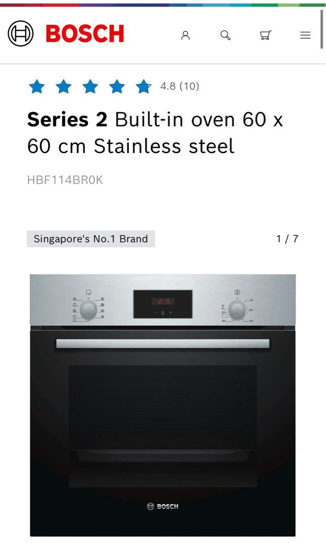 Bosch Built in oven HBF 114BR0K TV Home Appliances Kitchen Appliances Ovens Toasters on Carousell