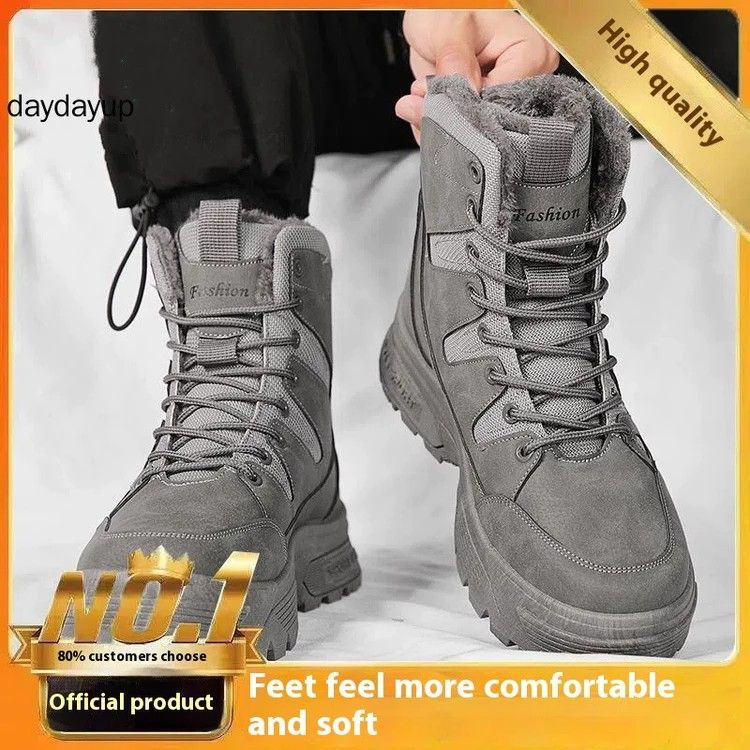 BRAND NEW IN STOCK Men Winter High Top Add Velvet Very Warm Snow Boots Outdoor Cold Proof Non Slip Cotton Ankle Boots