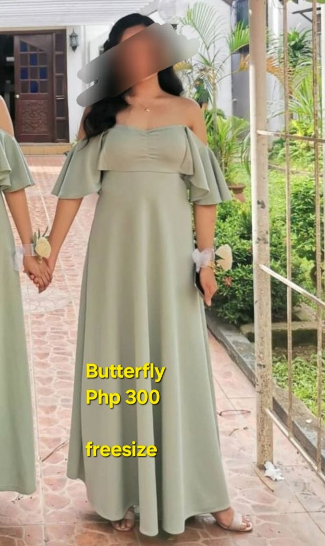 Abay Butterfly Long Gown (Category: Evening dresses & gowns) located in Quezon City. Submitted by jamcreates (Listing ID 1334119619, Image 1). Description: Free size + sf c/o buyer for wedding or special occassions.