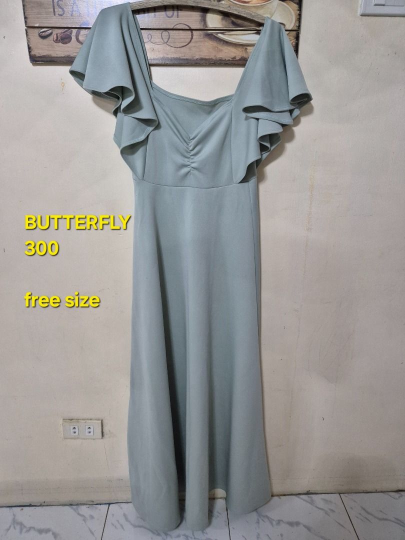 Abay Butterfly Long Gown (Category: Evening dresses & gowns) located in Quezon City. Submitted by jamcreates (Listing ID 1334119619, Image 2). Description: Free size + sf c/o buyer for wedding or special occassions.