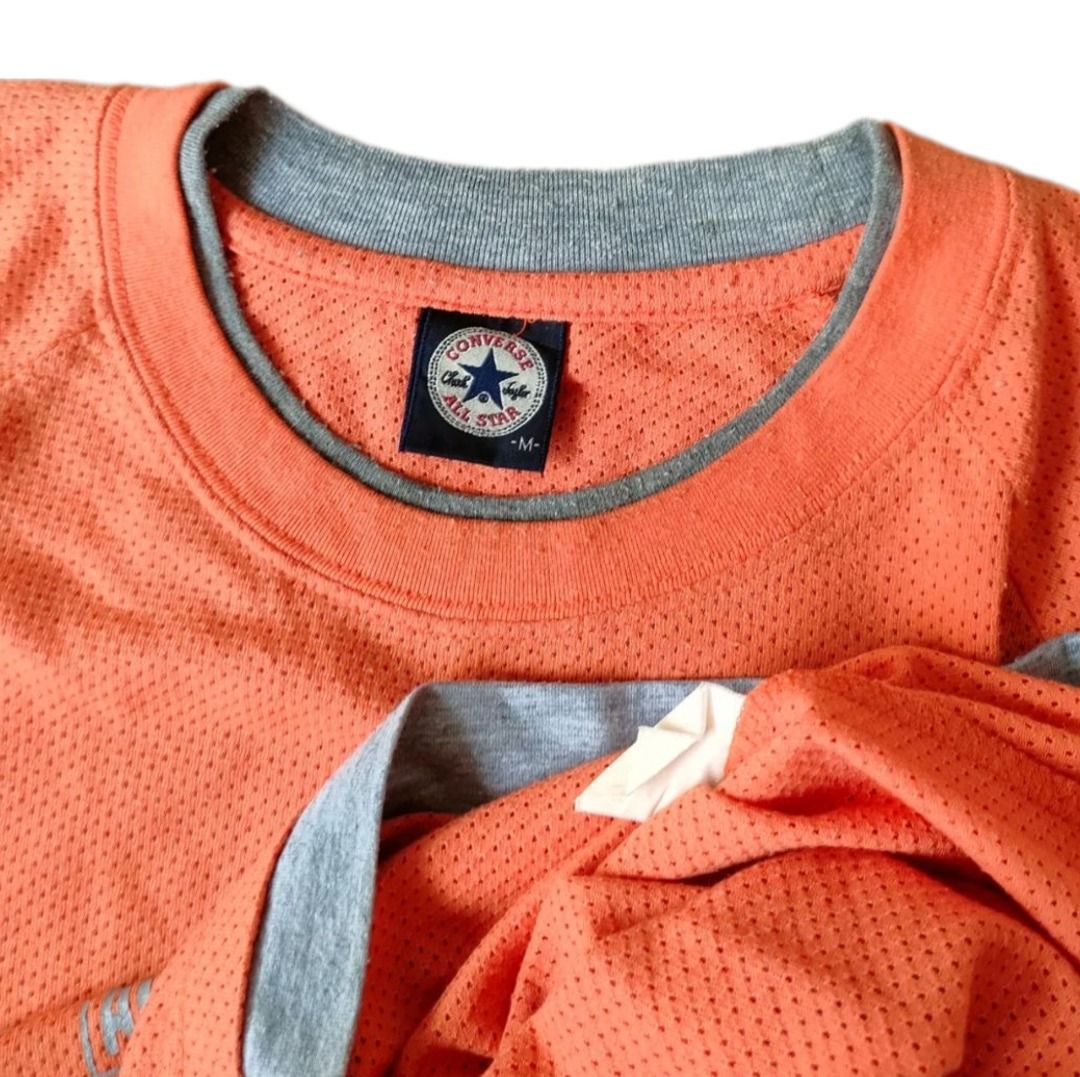 CONVERSE ALL STAR ORANGE T SHIRT KAOS MNZA Fesyen Pria Pakaian Atasan di Carousell