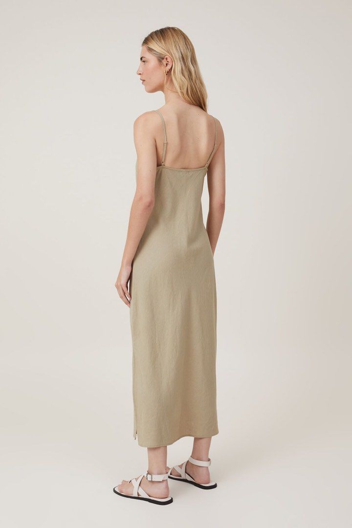 cotton on haven slip midi dress Cotton On Haven Slip Midi Dress in Desert Sage, Women's Fashion, Dresses &  Sets, Dresses on Carousell