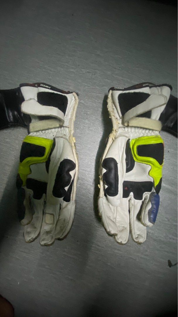 Hawkracing Valentino Rossi MotoGP 2013 Style VR Leather Gloves - Sizes XS To 2XL - View #2