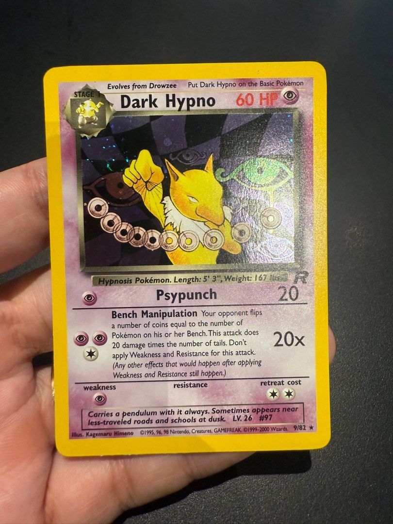 Dark Hypno 9/62 Foil Pokemon Card, Hobbies & Toys, Memorabilia & Collectibles, Vintage Collectibles on Carousell Dark Hypno 9/62 Foil Pokemon Card, Hobbies & Toys, Memorabilia & Collectibles, Vintage Collectibles on Carousell
