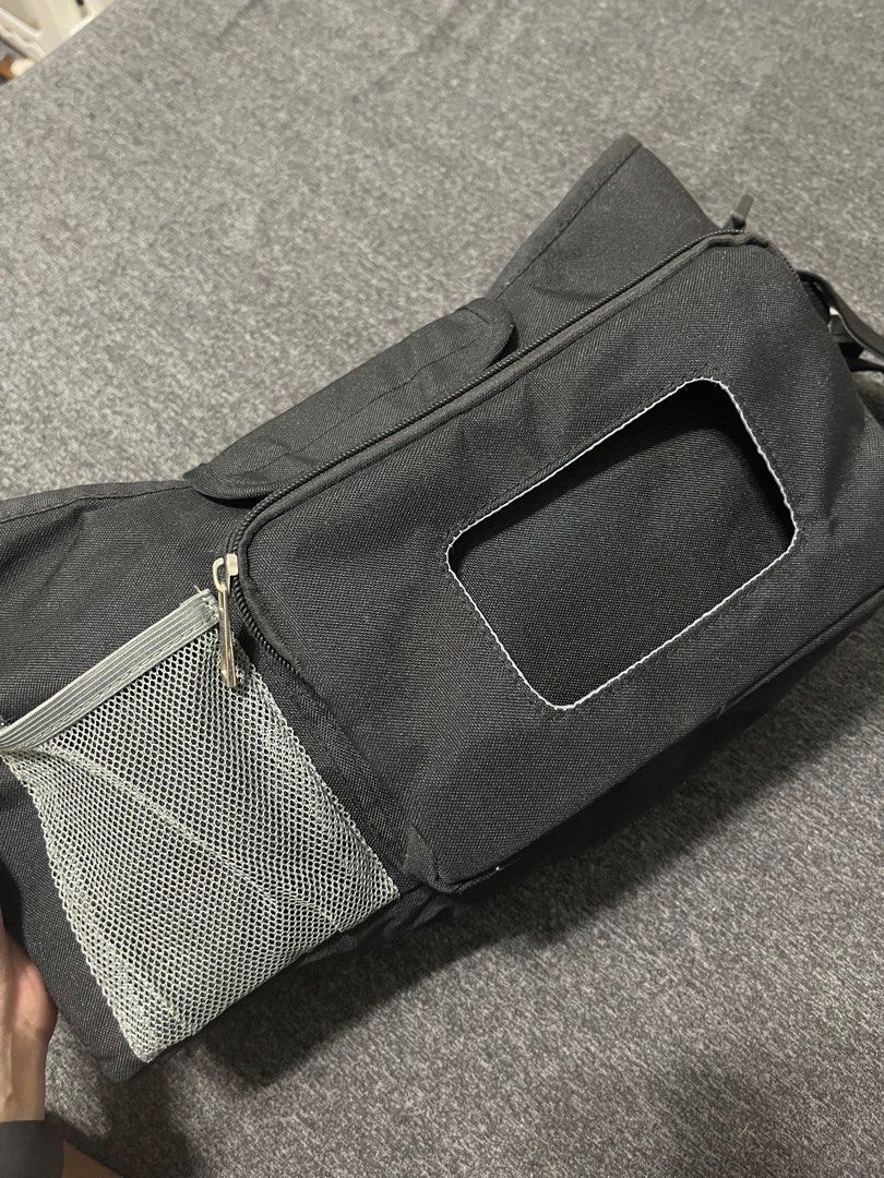 Diaper Bag (Category: Diaper Bags & Wetbags) located in Valenzuela. Submitted by cleighr (Listing ID 1334123815, Image 2). Description: Stroller organizer with wipes pocket for easy access. Hardly used, as my baby rarely goes out. Originally bought from Shein for 477, selling for 300 only. RFS: Decluttering .