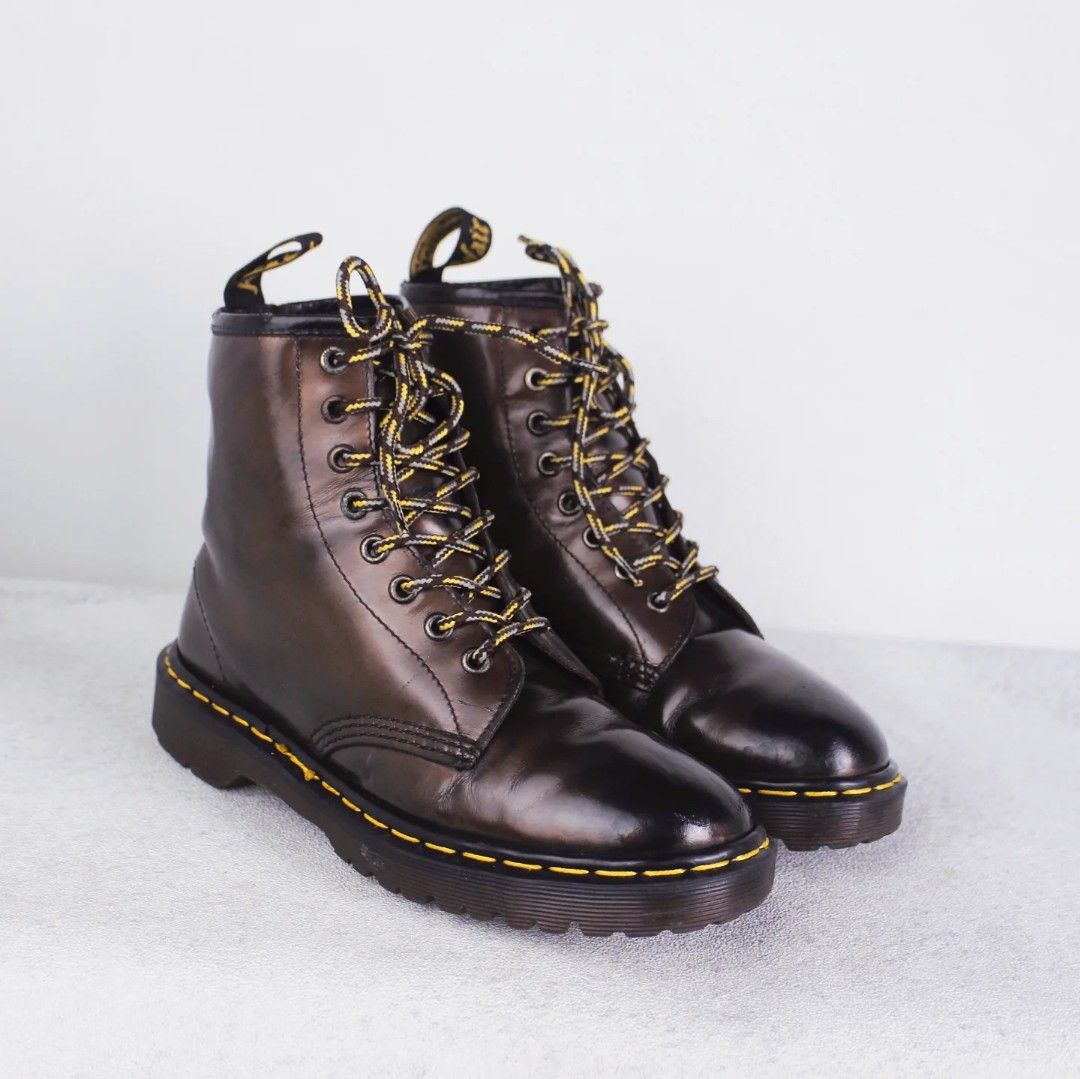 DR MARTENS 1460 BROWN METALLIC 6,5UK 39 40 MIE VINTAGE ENGLAND