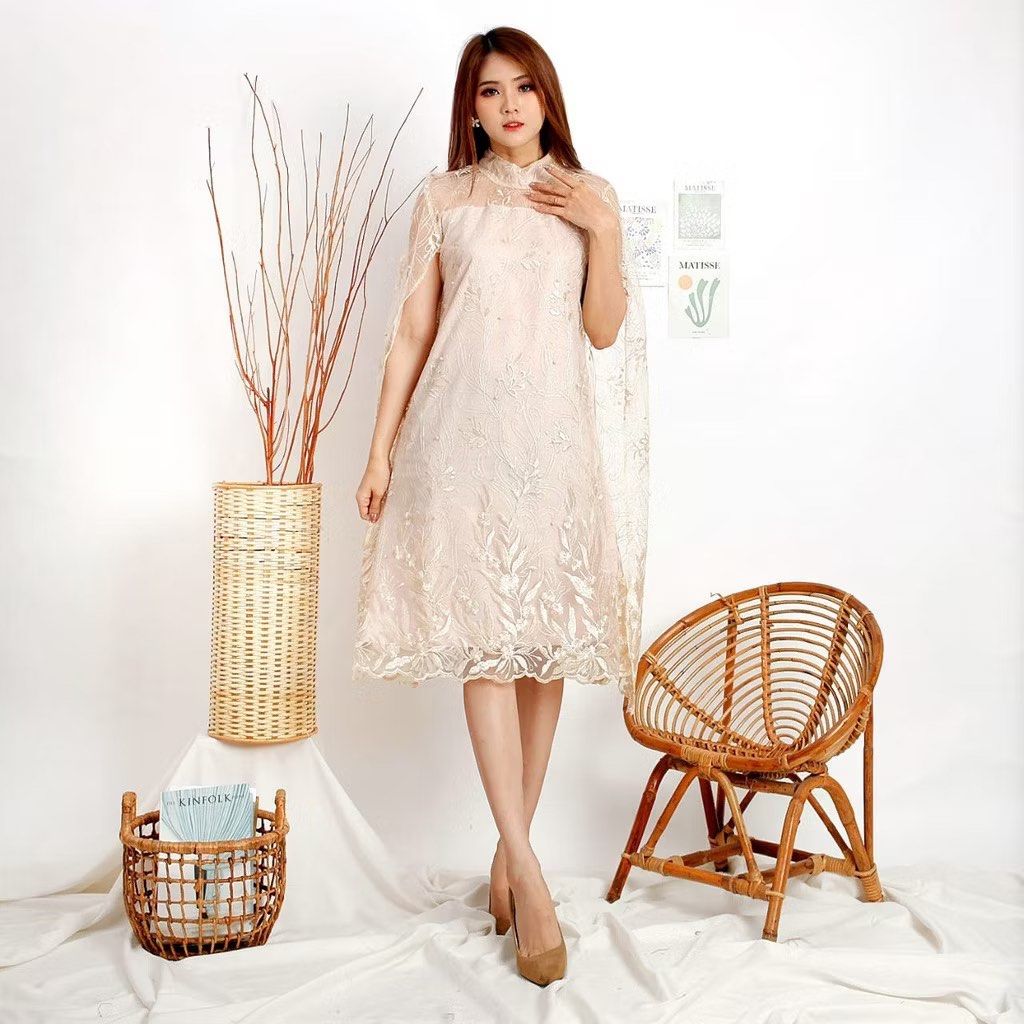 DRESS PARTY Dress birthday/ dress brukat, Fesyen Wanita, Pakaian