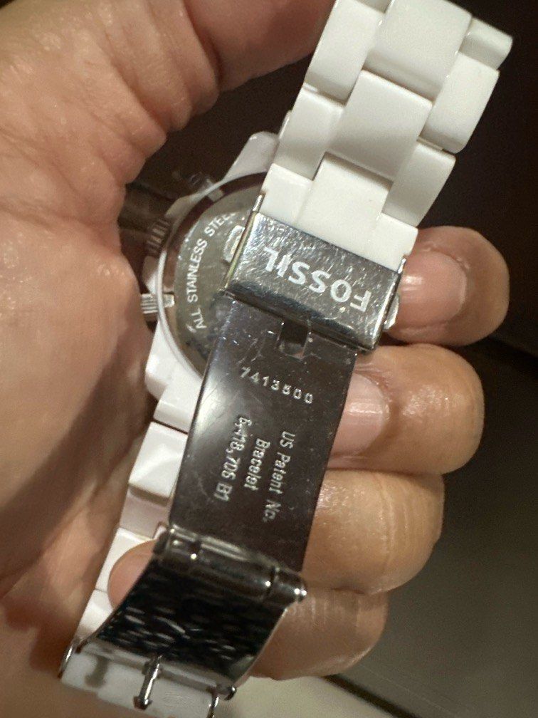 Fossil ceramic white watch
