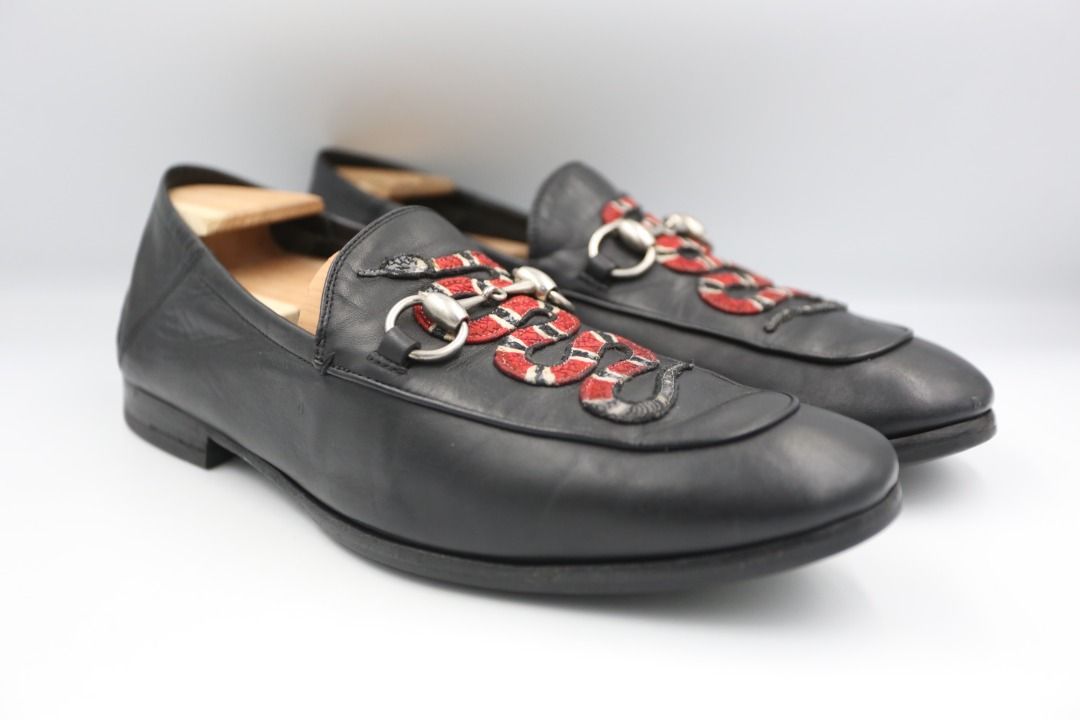 Gucci leather loafer with kingsnake discount