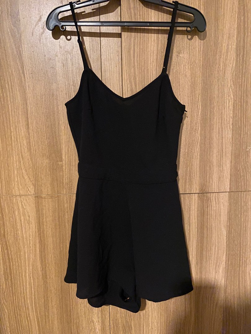 H M black romper Women s Fashion Dresses Sets Rompers on Carousell
