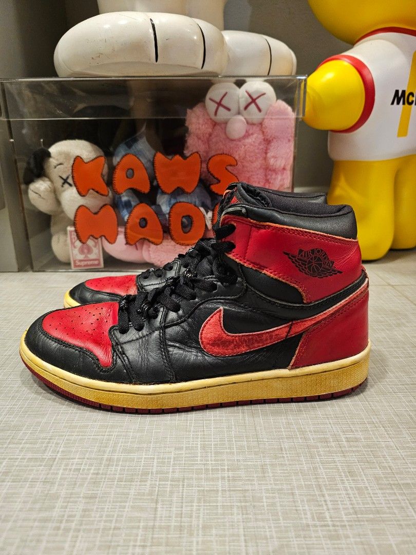 Jordan 1 Retro Bred 2001 Men s Fashion Footwear Sneakers on Carousell