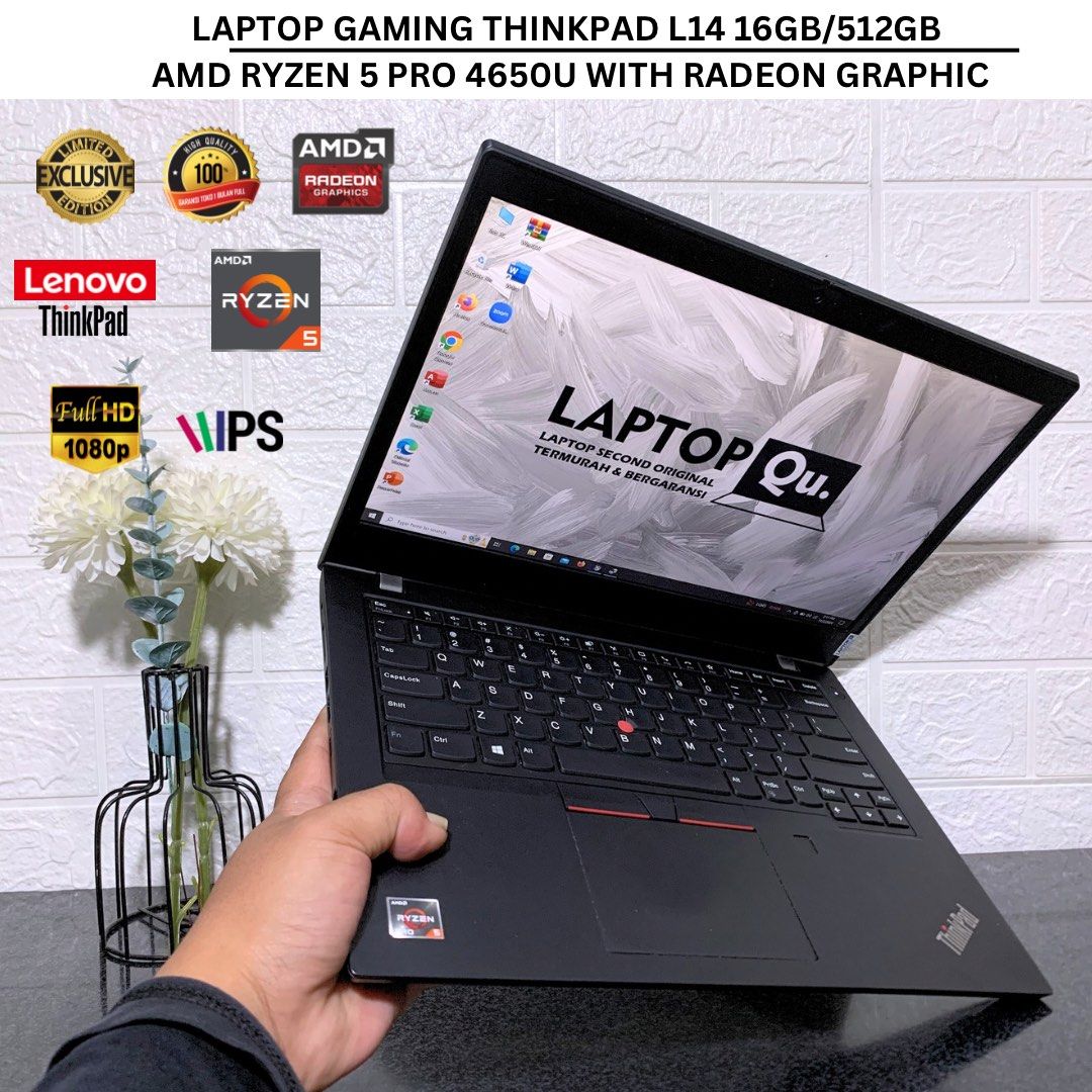LAPTOP GAMING L14 AMD RYZEN PRO RAM 16GB/SSD 512GB/LIKENEW - Main Image