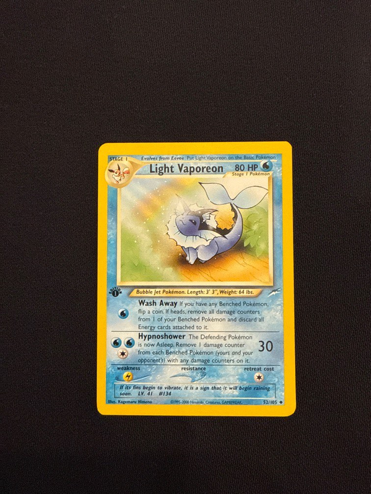 first edition vaporeon pokemon card 1999 Nintendo Pokemon Jungle Vaporeon-Holo 1St Edition