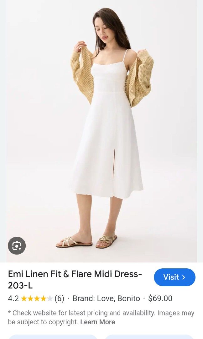 Love Bonito Emi Linen Fit & Flare Midi Dress, Women's Fashion, Dresses &  Sets, Dresses on Carousell