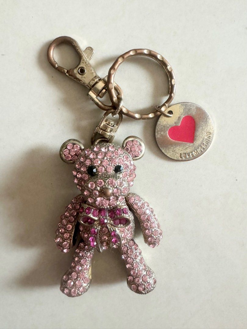 Love Moschino Bear rhinestone keychain