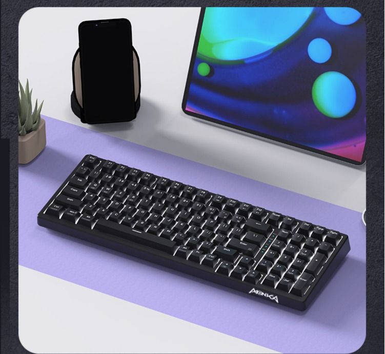 MONKA 3098 99-keys White LED Backlight Hot-swappable Wired Mechanical ...