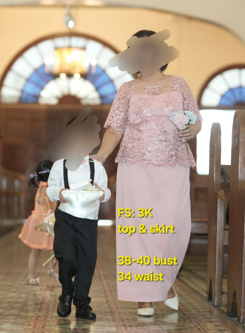 Mother or Ninang Gown (Category: Evening dresses & gowns) located in Quezon City. Submitted by jamcreates (Listing ID 1334119223, Image 3). Description: Gown (Pink) - 3,000 L-XL 38-40bust, 34 waist - top & skirt Price slightly negotiable + sf.