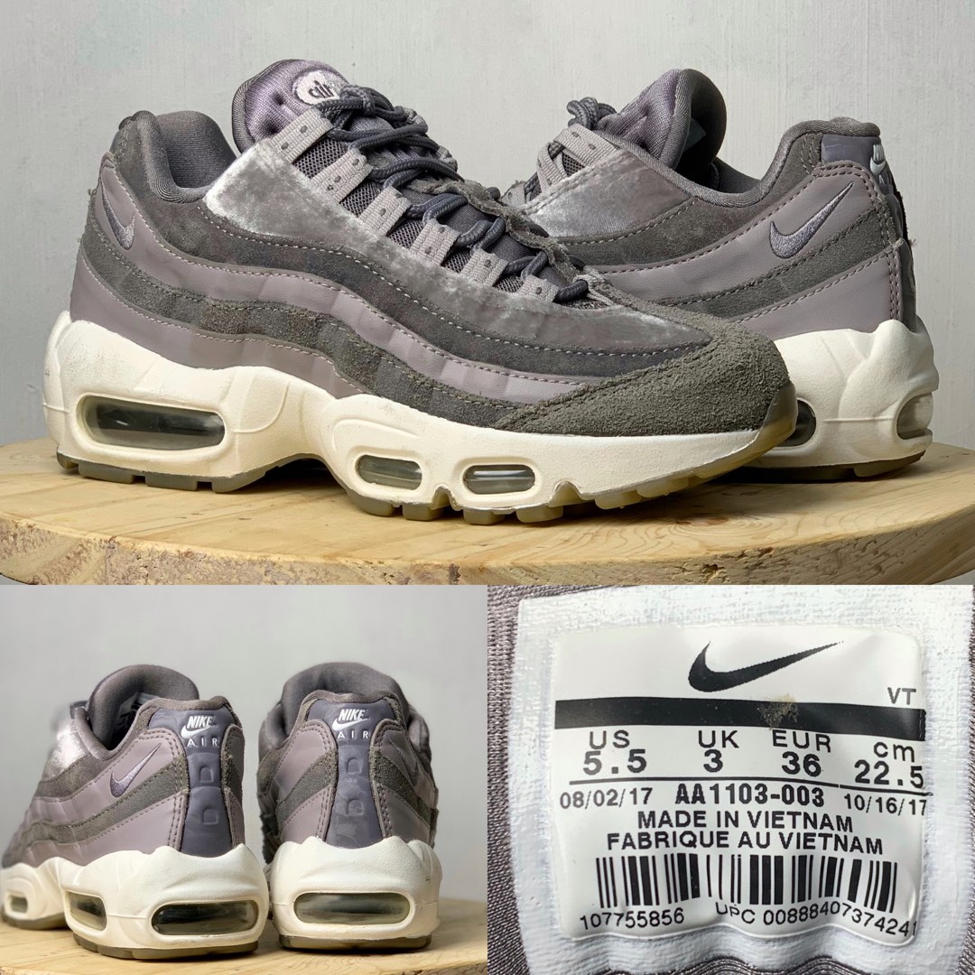 Nike Air Max 95 LX Gunsmoke Atmosphere White Women s Fashion Activewear on Carousell