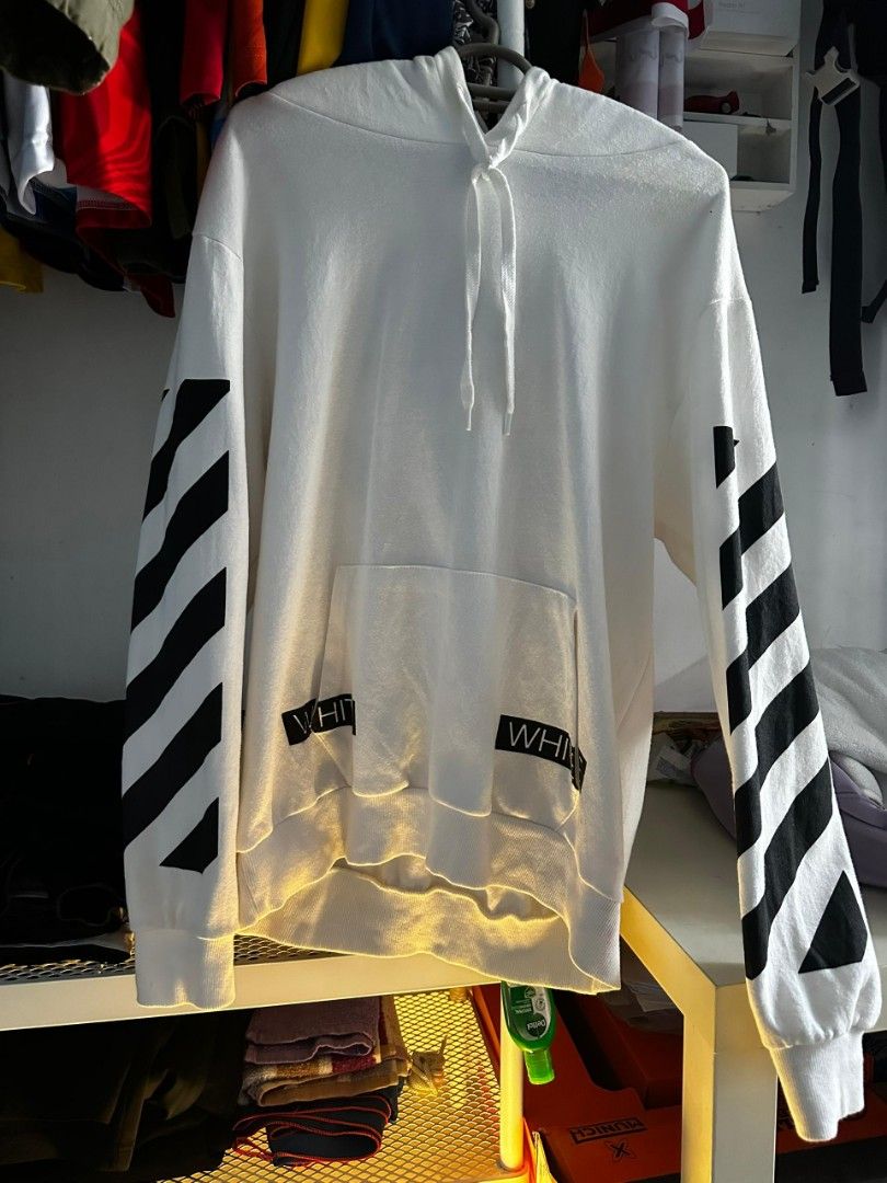 Off white hoodie blue collar store